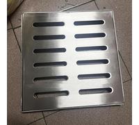 Couvercle de canal drainage carré en métal acier inoxydable 304 | Argent 30-60x3cm Utilisation de drainage extérieur intérieur(60x60x3cm)