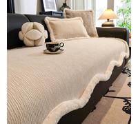 Couvercle De Canapé Chenille, Bord Ondulé De Haute Qualité De Lapin, Sans Glissement, Résistant à L'abrasion Et Anti-rayures, Facile à étaler En 10 Secondes, Protégez Beige 45*45cm body pillow cover