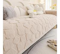 Couvercle de canapé en peluche doux - Nouveau non-glissement 1 2 3 4 places, velours de fourrure de lapin épaissis, couvercle du canapé moelleux, compagnie des animaux de compagnie, pro Beige 90*70cm
