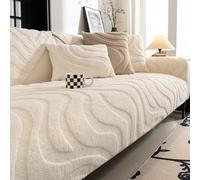 Couvercle de canapé en Peluche, Non glissé épaissis Lavable Durable, Universal 1-4 Plage L Meubles de Meubles de Forme, Couverture de canapé d'hiver pour siège White 70 * 120cm