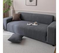 Couvercle de canapé épais, Couvercle de Protecteur de Meubles en Peluche pour Un Coussin de canapé élégant de Conception Non glissée Chaude et Confortable, élever Le Confort de la ma Dark Gray Single