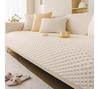 Couvercle de canapé sans Glissement, Couvercle de canapé en Coupe Lavable pour la décoration de la Maison du Salon de l'hôtel, Protecteur de Meubles à Fourrure Flou Beige 110x110cm