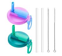 Couvercle De Canette De Soda Avec Paille, Lot De 2 Couvercles De Canette Avec Pailles Et Brosse De Nettoyage, Couvercles De Canette De Soda Anti-déversement, Couvercles De Canette Réutilisables