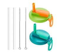 Couvercle De Canette De Soda Avec Paille, Lot De 2 Couvercles De Canette Avec Pailles Et Brosse De Nettoyage, Couvercles De Canette De Soda Anti-déversement, Couvercles De Canette Réutilisables