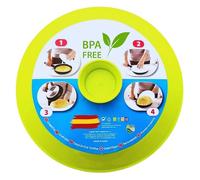 Couvercle de casserole | Couvercle tortilla | Idéal pour omelette aux pommes de terre | Grand 29 cm | Protection anti-éclaboussures de cuisine en plastique | Plateau tournant | Vert