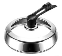 Couvercle de Casserole en Acier Inoxydable 304 avec Verre Trempé - Ergonomique et Trou de Vapeur pour Wok et Marmite - 28,5 cm(30CM)