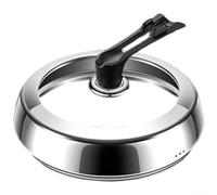 Couvercle de casserole en verre trempé avec bord en acier inoxydable 304, poignée résistante à la chaleur et évacuation de la vapeur pour la régulation de la pression, compatible avec les casseroles