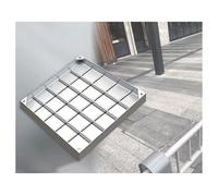 Couvercle de chambre d'inspection invisible en acier inoxydable pour jardin, terrasse, aire de jeux (89,9 x 90,9 cm, 5 cm)