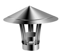 Couvercle de Cheminée Anti-Pluie Chapeau de Toit Réglable en Acier Inoxydable pour Conduit de Fumée et Poêle à Bois Terminal de Sortie Verticale Protection Intempéries Universel Inox(120mm)