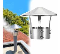 Couvercle de Cheminée en Acier, Chapeau de Conduit de Cheminée Anti-Pluie et Anti Vent, 75 90 100 110 125 150 180 mm Capot de Cheminée de Toit Résistant Aux Intempéries(160 mm)