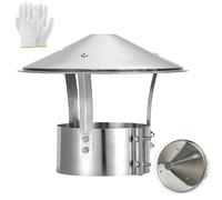 Couvercle de Cheminée Ventilation en Acier Inoxydable Chapeau de Cheminée Rond Réglables Chapeau de Pluie de Toit, Ø75mm 130mm 230mm pour Granulés Chaudières(240mm)