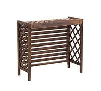 Couvercle de climatiseur en bois carbonisé du sol au plafond, support de climatiseur universel résistant à la pluie et à la protection solaire, couvercle de climatiseur en bois, obturateur de cou