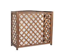 Couvercle de climatiseur en bois, écran de clôture de climatisation caché en bois pour l'extérieur avec conception en grille, facile à installer, grand couvercle de climatiseur pour unités