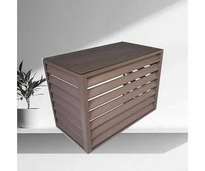 Couvercle de climatiseur mini split pour unité extérieure,Cache climatiseur exterieur aluminium ,Grille de persienne Couverture Anti-poussiè ,adapté à l'extérieur(Color:Brown flat roof,Size:110*60*80c