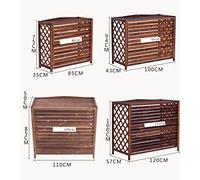 Couvercle de climatiseur pour unités extérieures, support de fleur de clôture de climatisation en bois massif à persiennes, écran extérieur d'intimité, marron (taille : 86x35x80cm)