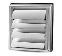 Couvercle de conduit d'aération 1 pièce 100/125/150 mm en acier inoxydable, grille de ventilation murale, couvercle conduit, sortie d'air carrée mobile for cuisine(150MM)