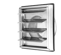 Couvercle de conduit d'aération en acier inoxydable | Acier inoxydable 100/125 mm : Ventilation d'échappement d'extracteur de séchoir mural carré(100mm (4 in))