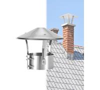 Couvercle de conduit de cheminée en acier inoxydable robuste - Capuchon de pluie et de neige à dessus conique for évents de toit, poêles, cheminées, couvercle de conduit de poêle(10cm/3.9in)