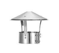 Couvercle de conduit de cheminée en acier inoxydable robuste - Capuchon de pluie et de neige à dessus conique for évents de toit, poêles, cheminées, couvercle de conduit de poêle(11cm/4.3in)