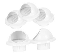 Couvercle de Conduit de Cheminée Rond en Plastique Blanc 5 Pièces | Sortie de Fumée Étanche à Pluie, Ventilation Rapide, Protection Coupe-vent pour Usage Domestique