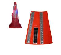 Couvercle de cône de route LED - Ensemble de cônes de route réfléchissants contrôlés par la lumière solaire for la construction et l'entretien à grande vitesse(Big)
