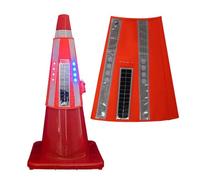 Couvercle de cône de route solaire avec lumières LED - Ensemble de cônes d'avertissement éclairés la nuit for la construction et la route - 1 pièce(Big)