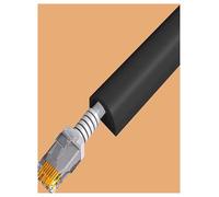 Couvercle de Cordon de Sol, Couvercle de Cordon d'alimentation, Cordons de Protection, Bande de Couverture de Sol de rallonge Auto-adhésive for Cordons d'intérieur, Sol(Black-5meter,15x10mm)