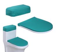 Couvercle de couvercle de toilette et couvercle de réservoir de toilettes, bords élastiques, housse de salle de bain souple pour couvercle de cuvette de salle de bain standard, rectangulaire, allongé