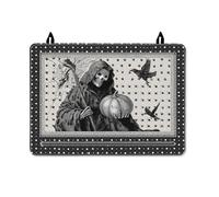 Couvercle de cuisinière squelette pour cuisinière électrique, Halloween, gothique, citrouille, toile d'araignée, Halloween, revêtement en polyuréthane noir pour dessus en verre, comptoir de cuisine