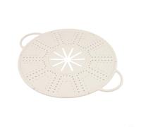 Couvercle de cuisson en silicone avec ouverture centrale d'évacuation de vapeur et poignée ergonomique pour une manipulation sûre sur les casseroles chaudes et poêles (blanc)