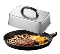 Couvercle de cuisson rectangulaire en acier inoxydable | Couvercle alimentaire pour teppanyaki, bacon, sandwichs, galettes de hamburger, extérieur, intérieur, barbecue