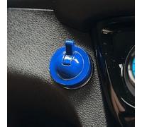 Couvercle de démarrage à un bouton d'allumage de voiture avec style vintage et finition en métal pour personnalisation du tableau de bord (bleu)
