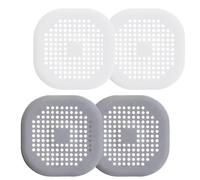 Couvercle de Drain de Plancher en Silicone Tpr 4 Pièces Blanc | Filtre à Cheveux, Protège les Ouvertures D’évacuation, Usage Atelier, Lot Pratique