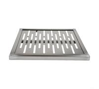 Couvercle de drainage de sol, grille de drainage avec cadre, surface antidérapante pour un drainage rapide, grille de protection robuste pour extérieur, cour, école et résidence, argent (300 x 300 x