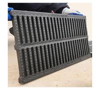 Couvercle de drainage extérieur en plastique polymère - Grille de drainage carrée intégrée pour trottoir et terrasse - Filtre à canal robuste pour un usage commercial et domestique (50 cm x 40 cm x 4