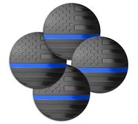 Couvercle de drapeau de jante de voiture - 4 pièces, moyeu central de roue en d'aluminium, accessoire automobile résistant à la rouille | Exprimez le patriotisme avec des capuchons décoratifs