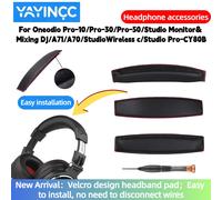 Couvercle de faisceau de tête Velcro de remplacement pour Oneodio Pro-10/30/50/moniteur de Studio et mixage DJ/A71/A70/Studio Wireless C/Studio Pro-CY80B Noir
