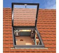 Couvercle de fenêtre de toit à ventilation manuelle - Sortie de secours - Trappe d'accès en verre imperméable pour toits plats inclinés - Lucarne durable avec fonctions de sécurité - Parfait pour les