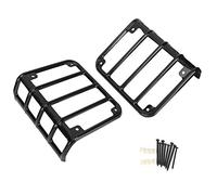 Couvercle de feu arrière, couvercle de lampe de feu arrière, garde de feu arrière, protecteur de feu arrière en fer, convient pour Jeep Wrangler JK 2007-2017 feu arrière(black)