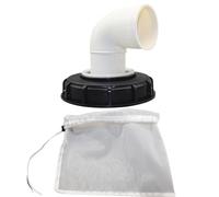 Couvercle de filtre IBC LID - Filtre IBC LID - Adaptateur de tuyau en plastique - Raccords en laiton anti-fuite avec adaptateurs coudés à 45 ° et 90 ° pour réservoir d'eau, capuchon d'extrémité