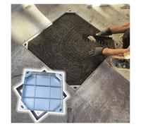 Couvercle de fosse septique carré avec base, couvercles de trou d'homme renforcés commerciaux avec cadre, couverture de puits d'inspection en métal pour parking, capacité de charge de 2,6 ton
