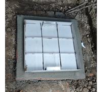 Couvercle de Fosse septique carré, Couvercle de Regard rectangulaire et Cadre Invisibles à encastrer, Couvercle d'inspection en métal avec Base pour allée de Cour et égou