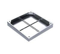 Couvercle de fosse septique carré en acier inoxydable 304 et cadre renforcé, couvercle d'inspection invisible en métal pour cour, allée, trottoir, accessoire d'extérieur