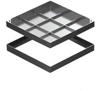 Couvercle de fosse septique en acier inoxydable - 500 x 500 mm - Grille de vidange extérieure - Couvercle d'accès lourd pour bac à sable et allée