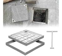 Couvercle de fosse septique en acier inoxydable renforcé - Couverture personnalisable de 86,4 x 45,7 cm en béton avec poignée en T invisible pour des solutions d'égout durables
