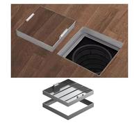 Couvercle de fosse septique encastrée pour intérieur et extérieur avec base et 2 poignées en acier inoxydable, couvercle d'inspection invisible de construction/commercial