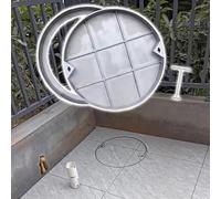 Couvercle de fosse septique et base - Couvercle d'égout invisible à haute capacité de charge avec crochet pour allées et cours