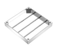 Couvercle de fosse septique rectangulaire renforcé avec cadre invisible intégré, design antidérapant, matériau en acier inoxydable, 81 x 81 x 4,8 cm pour protection