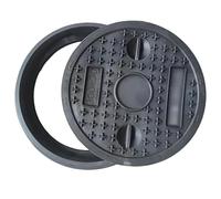 Couvercle de fosse septique rond de 30,5 cm et cadre en polyéthylène de 35,1 cm, antidérapant et renforcé, pour bassin d'égout durable