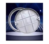 Couvercle de fosse septique rond encastré en acier inoxydable avec base invisible pour pelouse et jardin 50 x 50 cm, durable, résistant aux intempéries, idéal pour les champs de légumes